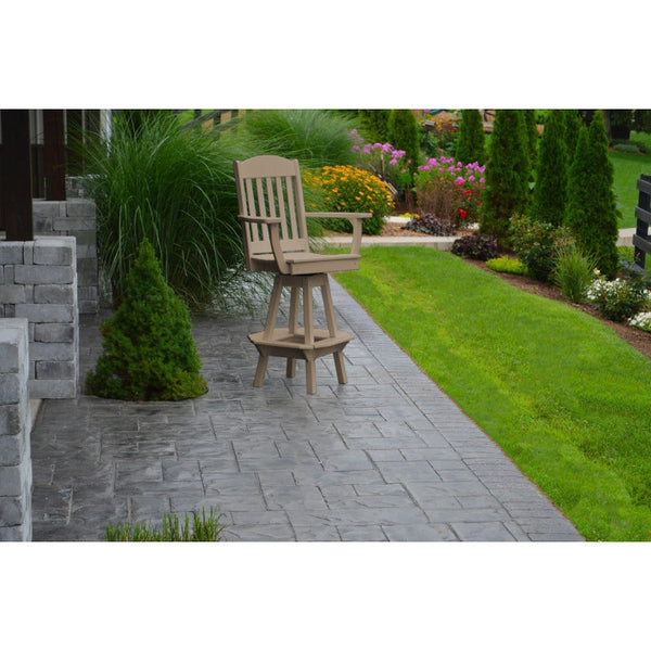 Outdoor Swivel Bar Chair w/ Arms HDPE Poly - Buy Online at dailyhubess.shop