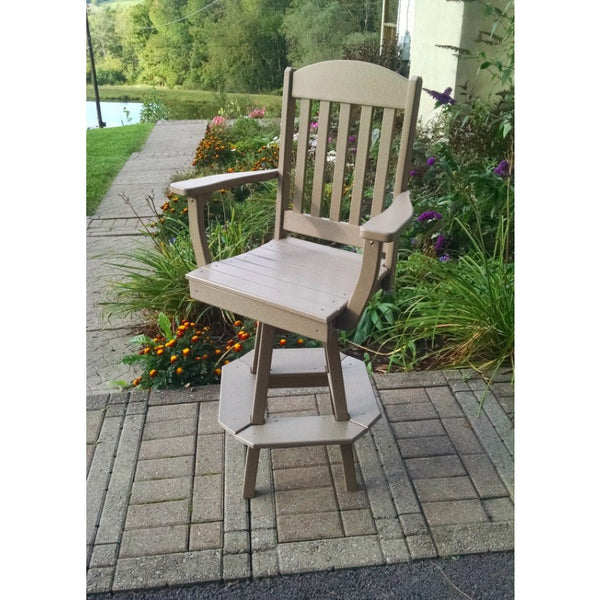 Outdoor Swivel Bar Chair w/ Arms HDPE Poly - Buy Online at dailyhubess.shop