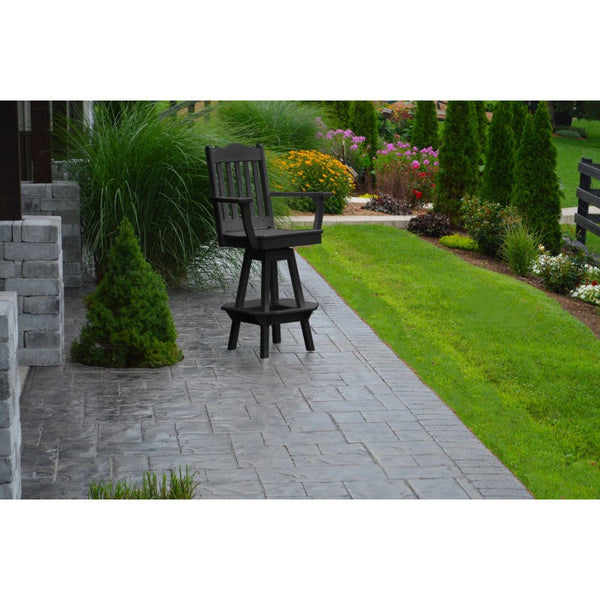 Royal Outdoor Swivel Bar Chair w/ Arms HDPE Poly - Buy Online at dailyhubess.shop