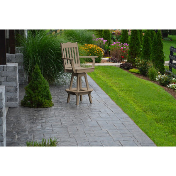 Royal Outdoor Swivel Bar Chair w/ Arms HDPE Poly - Buy Online at dailyhubess.shop