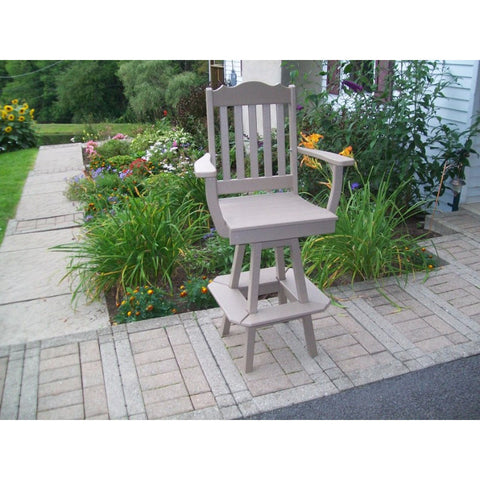 Royal Outdoor Swivel Bar Chair w/ Arms HDPE Poly - Buy Online at dailyhubess.shop