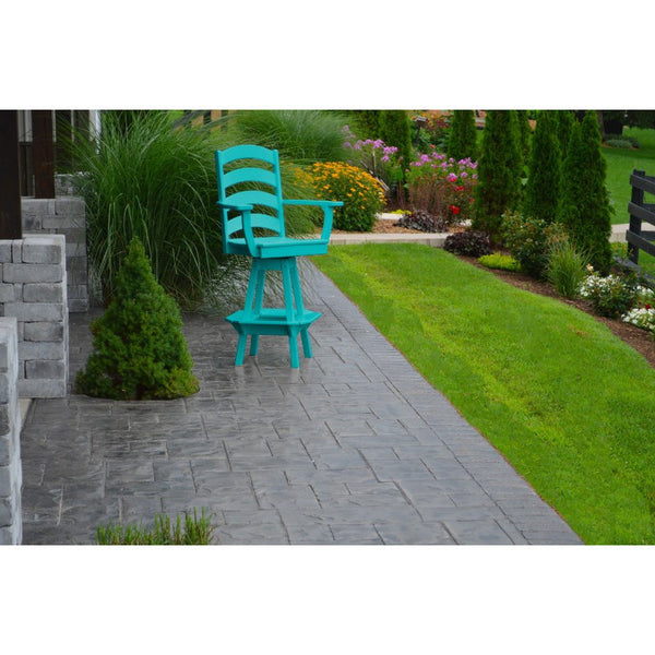 Ladderback Swivel Bar Chair w/ Arms in HDPE Poly - Buy Online at dailyhubess.shop