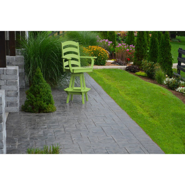 Ladderback Swivel Bar Chair w/ Arms in HDPE Poly - Buy Online at dailyhubess.shop