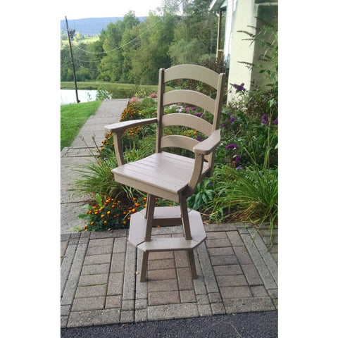 Ladderback Swivel Bar Chair w/ Arms in HDPE Poly - Buy Online at dailyhubess.shop