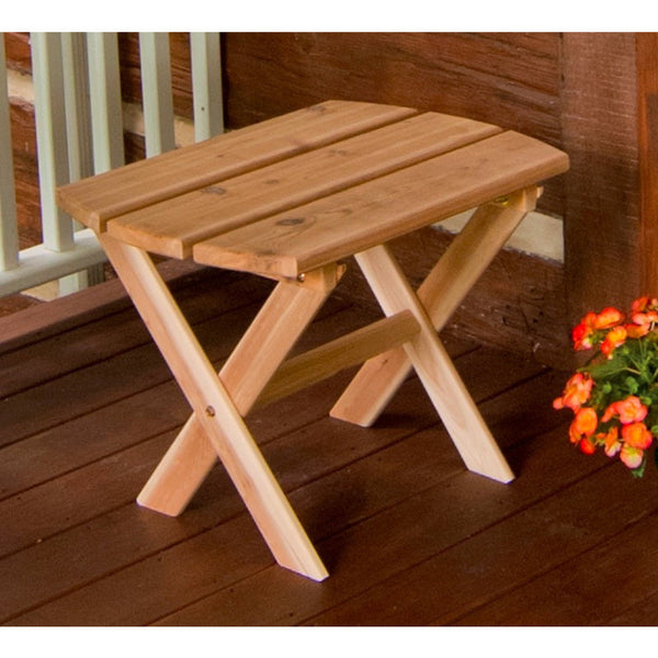 Folding Oval End Table in Cedar Wood - Buy Online at dailyhubess.shop