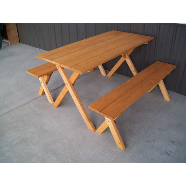 Economy Table w/ 2 Benches in Yellow Pine - Buy Online at dailyhubess.shop