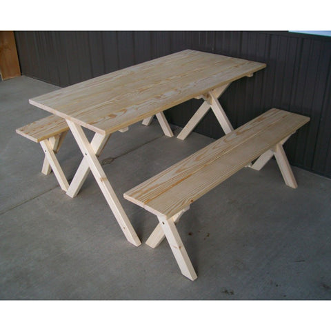 Economy Table w/ 2 Benches in Yellow Pine - Buy Online at dailyhubess.shop