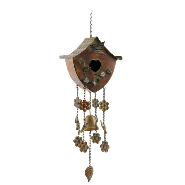 Set of 6 Assorted Style Hanging Birdhouse Wind Chimes