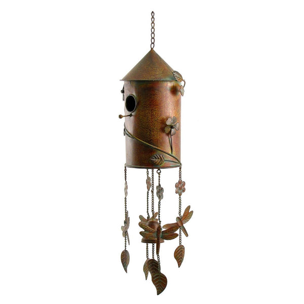 Set of 6 Assorted Style Hanging Birdhouse Wind Chimes