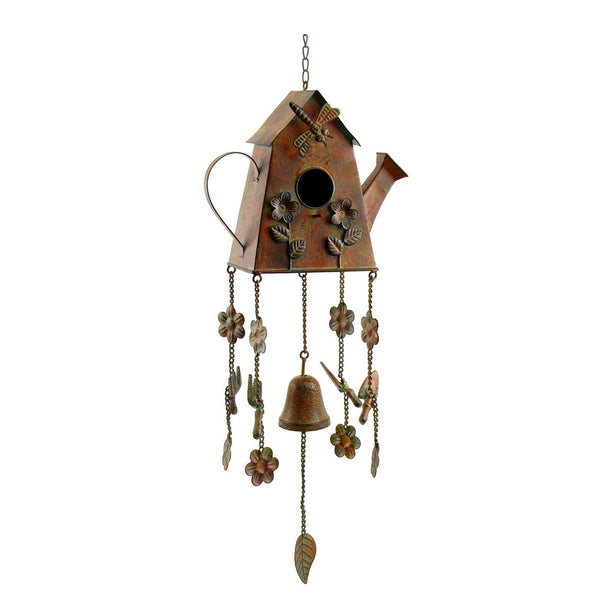 Set of 6 Assorted Style Hanging Birdhouse Wind Chimes