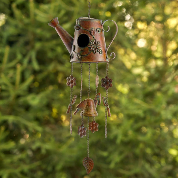 Set of 6 Assorted Style Hanging Birdhouse Wind Chimes