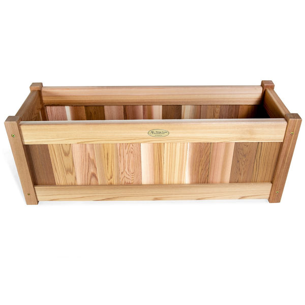Rectangle Planter Box, 32 inch Wide Rot Resistant Cedar Wood