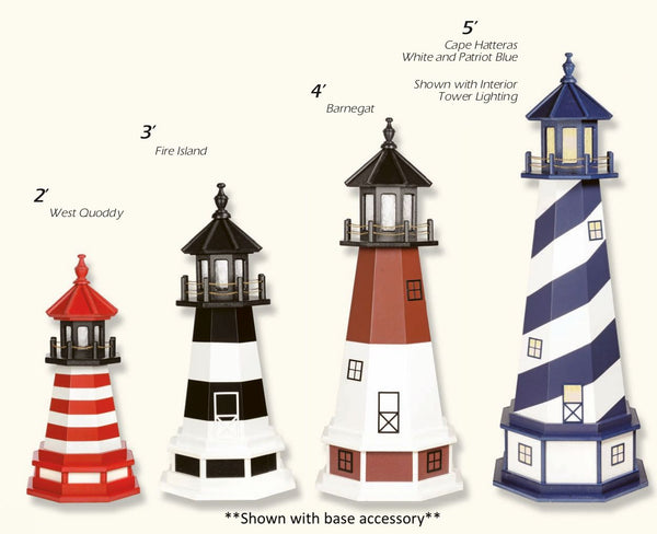 Replica Lighthouses in Painted Wood