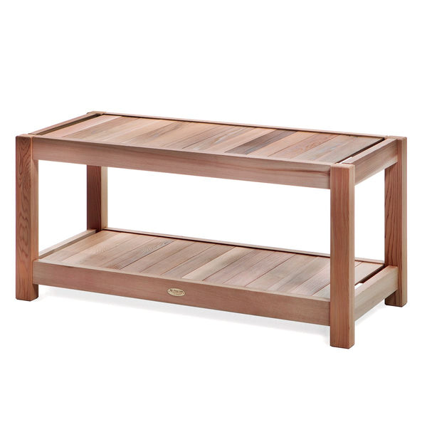 Sauna Shower Pool Side Bench Rot Resistant Natural Cedar Wood