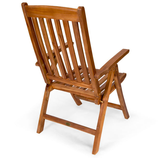 5 Position Folding Arm Chair in Teak Wood