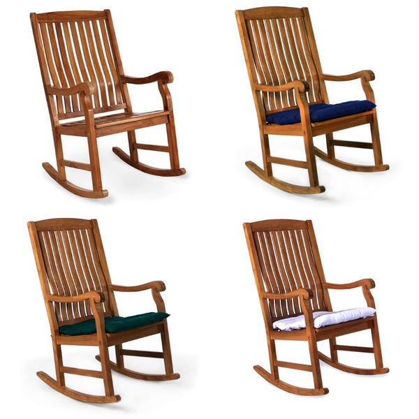 Teak Rocking Chair Vertical Slat Backed