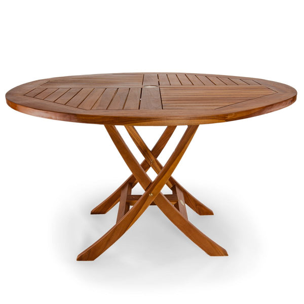 4 Ft Round Folding Foldable Teak Table