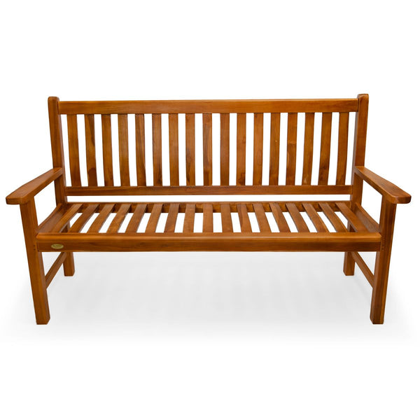 5 Foot Wide Teak Wave Bench