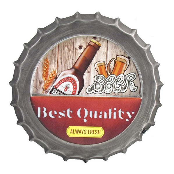 Set of 4 Light Up Bottle Cap Wall Decor