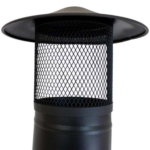 Black Steel Chimenea Wood Burning Fire Pit Chimney Stack