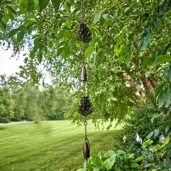 6 ft Long Bronze Iron Hanging Rain Chains | Choose from 12 Designs!