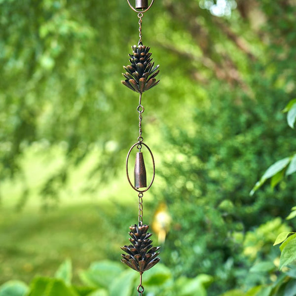 6 ft Long Bronze Iron Hanging Rain Chains | Choose from 12 Designs!