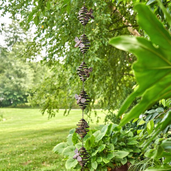 6 ft Long Bronze Iron Hanging Rain Chains | Choose from 12 Designs!