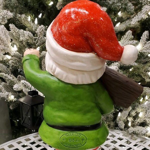 Christmas Gnomes Holding Iron Lanterns Figurines | Set of 2