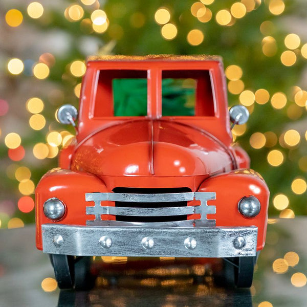 Retro Iron Christmas Old Style Truck with Tree | 6 Color Choices