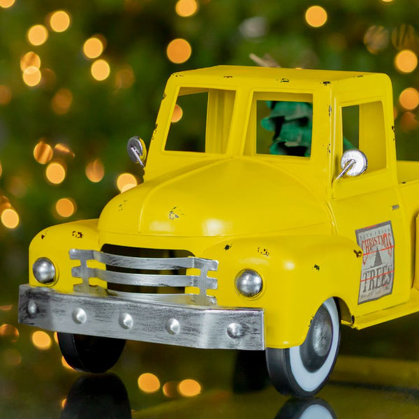 Retro Iron Christmas Old Style Truck with Tree | 6 Color Choices