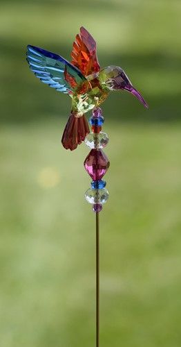 Tall Five Tone Acrylic Pot Stakes in 6 Assorted Colors