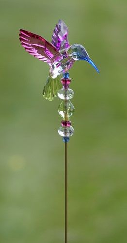Tall Five Tone Acrylic Pot Stakes in 6 Assorted Colors