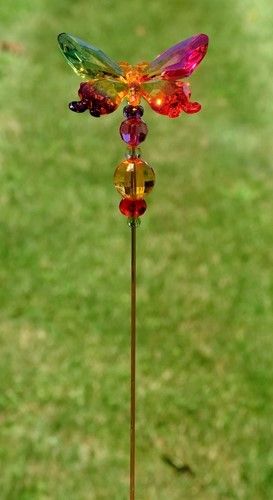 Tall Five Tone Acrylic Pot Stakes in 6 Assorted Colors