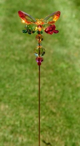 Tall Five Tone Acrylic Pot Stakes in 6 Assorted Colors