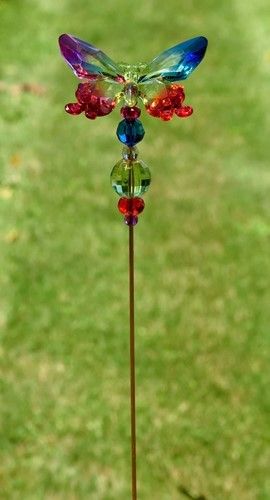 Tall Five Tone Acrylic Pot Stakes in 6 Assorted Colors