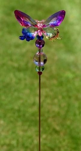 Tall Five Tone Acrylic Pot Stakes in 6 Assorted Colors