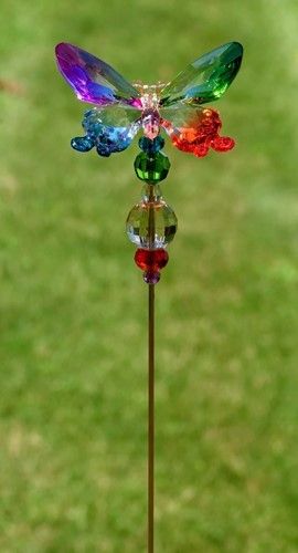 Tall Five Tone Acrylic Pot Stakes in 6 Assorted Colors