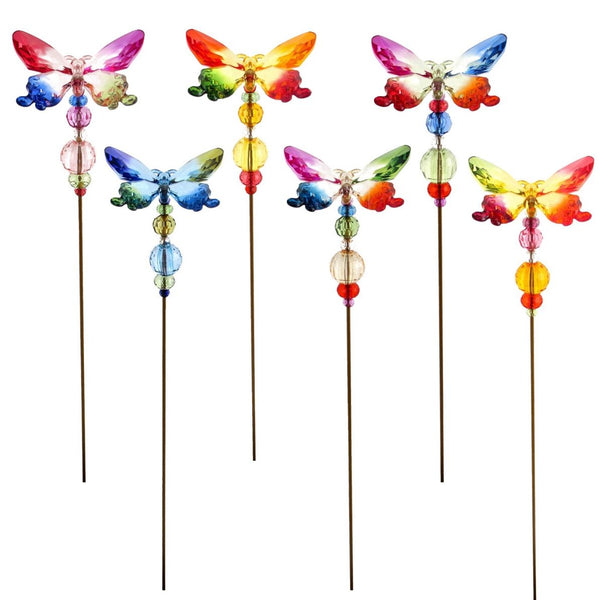 Tall Five Tone Acrylic Pot Stakes in 6 Assorted Colors