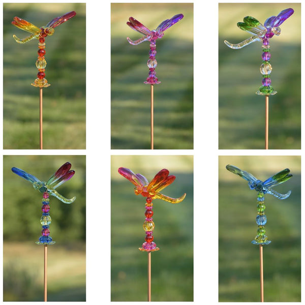 Tall Five Tone Acrylic Pot Stakes in 6 Assorted Colors