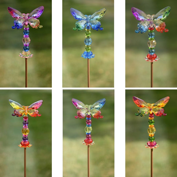 Tall Five Tone Acrylic Pot Stakes in 6 Assorted Colors