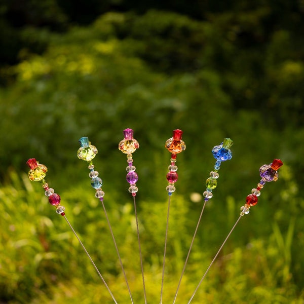 Tall Five Tone Acrylic Pot Stakes in 6 Assorted Colors