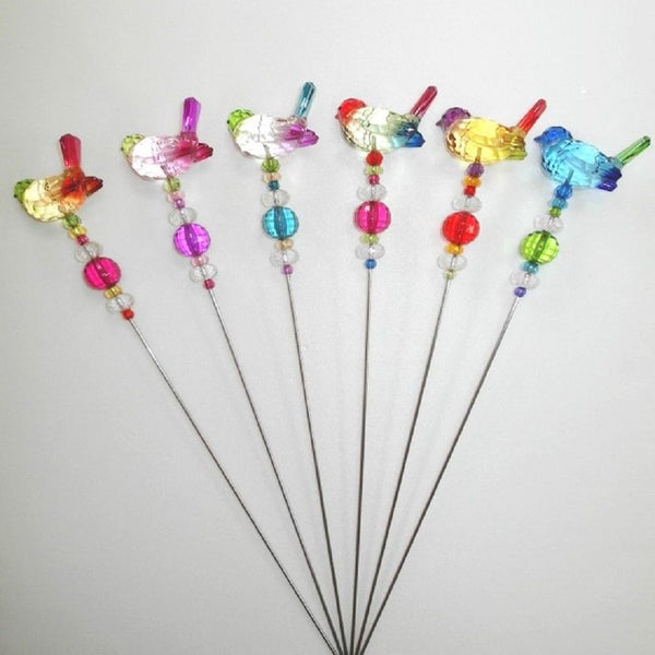 Tall Five Tone Acrylic Pot Stakes in 6 Assorted Colors