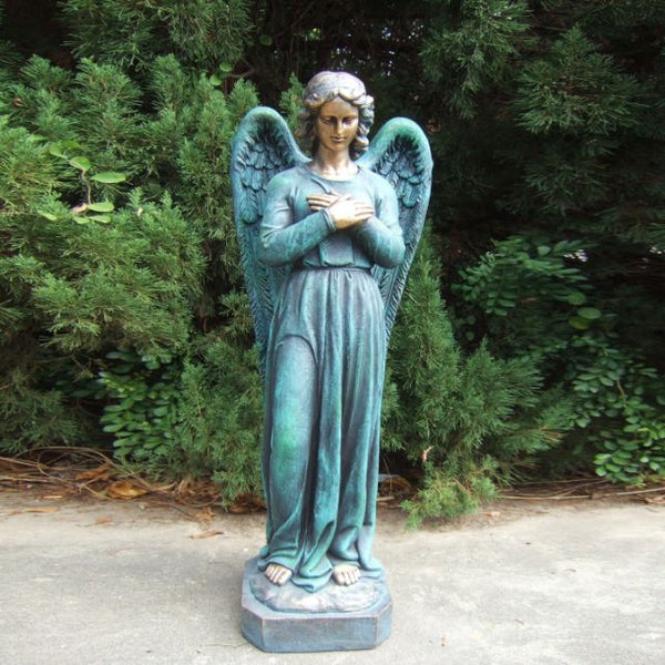 Tall Magnesium Angel Statues in Antique Bronze and Grey | 8 Designs!