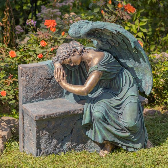 Tall Magnesium Angel Statues in Antique Bronze and Grey | 8 Designs!