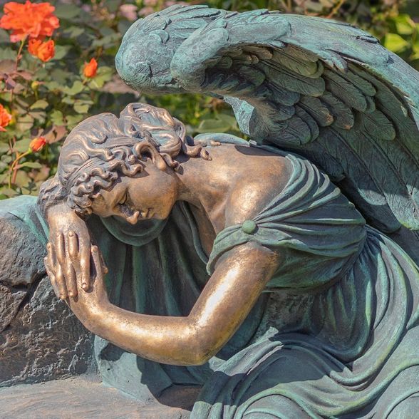 Tall Magnesium Angel Statues in Antique Bronze and Grey | 8 Designs!