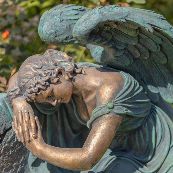 Tall Magnesium Angel Statues in Antique Bronze and Grey | 8 Designs!