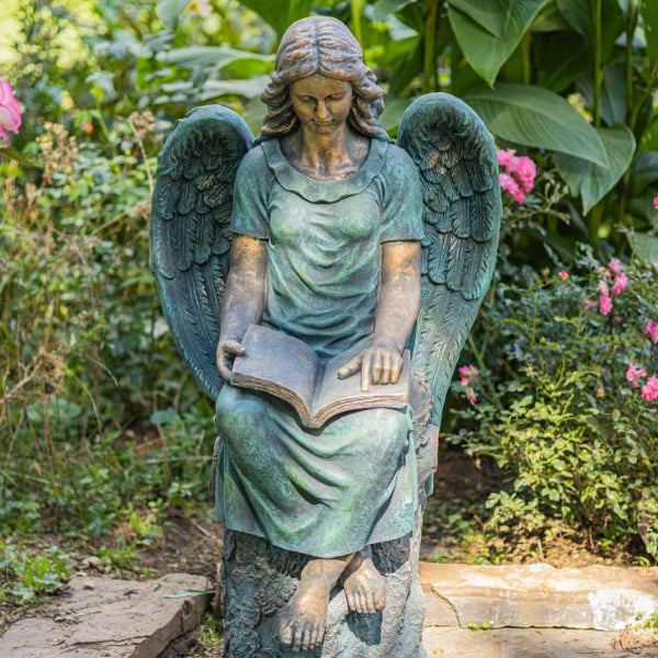 Tall Magnesium Angel Statues in Antique Bronze and Grey | 8 Designs!