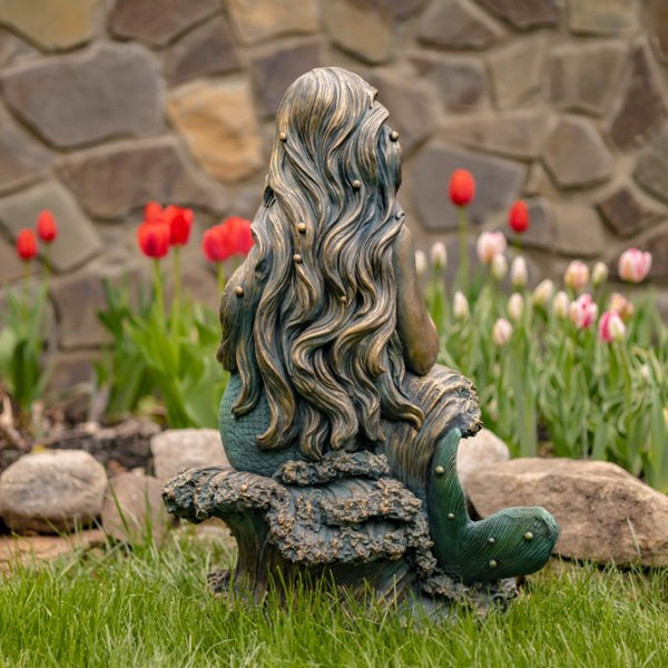 Metal Mermaid Garden Statue Figurines | Ocean Beach Theme Decor