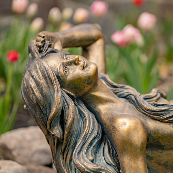 Metal Mermaid Garden Statue Figurines | Ocean Beach Theme Decor