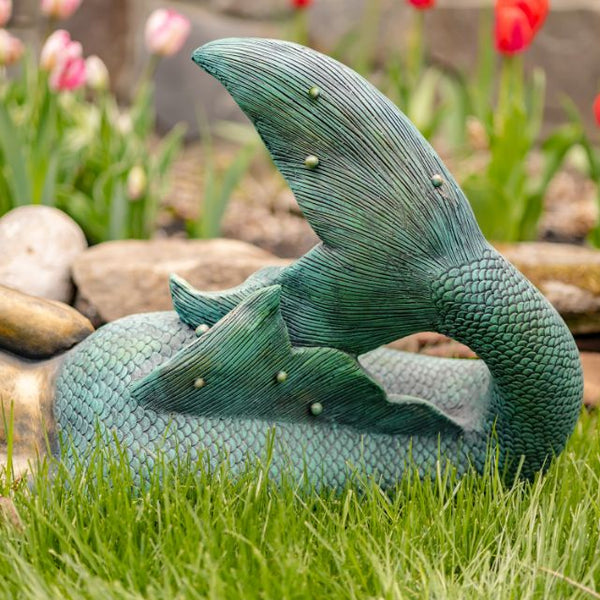 Metal Mermaid Garden Statue Figurines | Ocean Beach Theme Decor